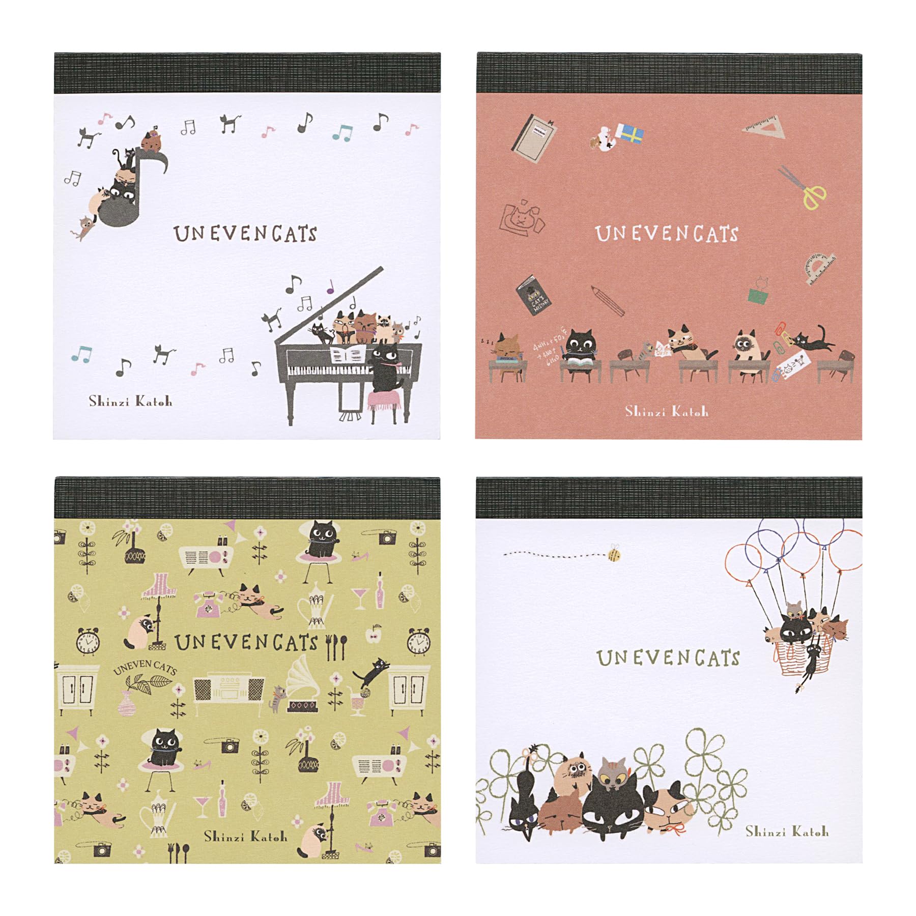 Amazon.co.jp: Shinzi Katoh UNEVEN CATS ブロックメモ【room